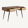Escritorio diseño moderno industrial madera de mango acabado natural y hierro color negro3