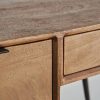 Escritorio diseño moderno industrial madera de mango acabado natural y hierro color negro4