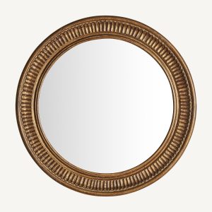 Espejo decorativo redondo diseño vintage chapa de madera color ojo efecto envejecido