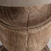 Lámpara de sobremesa diseño clásico provenzal madera de mango acabado natural pantalla cónica algodón3