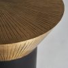 Mesa auxiliar de diseño art decó chapa de madera y latón tonos negro y dorado3