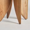 Mesa auxiliar de diseño colonial vintage madera de mango natural ratán y vidrio4