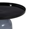 Mesa auxiliar diseño vintage fabricación artesanal vidrio soplado color gris y metal negro3