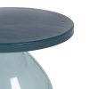 Mesa auxiliar diseño vintage fabricación artesanal vidrio soplado y metal color azul3