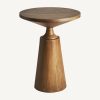 Mesa auxiliar redonda de diseño moderno madera de pino acabado natural2