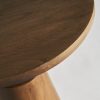 Mesa auxiliar redonda de diseño moderno madera de pino acabado natural3