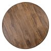 Mesa centro redonda diseño rústico vintage madera oscuro pata listones (3)