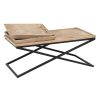 Mesa de centro diseño rústico industrial madera con bandejas patas hierro (4)