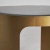 Mesa de centro redonda de diseño Art Decó hierro dorado y cristal3