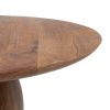 Mesa de centro redonda de diseño vintage madera de acacia acabado natural2