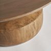 Mesa de centro redonda diseño vintage colonial madera de pino acabado natural4