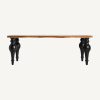 Mesa de comedor de diseño provenzal madera de acacia acabado natural y negro