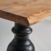 Mesa de comedor de diseño provenzal madera de acacia acabado natural y negro4