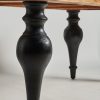 Mesa de comedor de diseño provenzal madera de acacia acabado natural y negro5