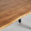 Mesa de comedor de diseño rústico industrial madera de acacia acabado natural y patas hierro color negro4