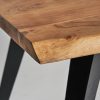 Mesa de comedor de diseño rústico industrial madera de acacia acabado natural y patas hierro color negro5