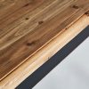Mesa de comedor rectangular diseño rústico provenzal madera de olmo acabado natural y negro con desgastes3