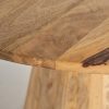 Mesa de comedor redonda de diseño contemporáneo rústico madera de mango acabado natural4
