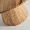 Mesa de comedor redonda de diseño contemporáneo rústico madera de mango acabado natural5