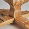 Mesa de comedor redonda de diseño rústico colonial madera de mango acabado natural5