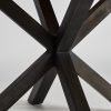 Mesa de comedor redonda de diseño rústico industrial madera de mango natural y hierro color negro4