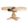 Mesa de comedor redonda extensible de diseño rústico colonial madera de olmo acabado natural3