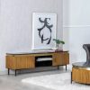 Mueble de televisión diseño vintage Art Decó madera, hierro y mármol (2)