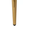 Silla con reposabrazos de diseño art decó tapizado color taupe trenzado patas de metal dorado 6