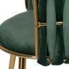 Silla con reposabrazos de diseño art decó tapizado color verde trenzado patas de metal dorado 4