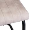 Silla con reposabrazos de diseño vintage tapizado beige con ratán patas de metal color negro6
