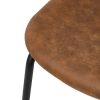 Silla diseño vintage tapizado color marrón con patas de hierro color negro5