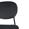 Silla diseño vintage tapizado color negro con patas de hierro color negro4