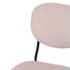 Silla diseño vintage tapizado color rosa claro con patas de hierro color negro5