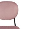 Silla diseño vintage tapizado color rosa con patas de hierro color negro4