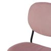 Silla diseño vintage tapizado color rosa con patas de hierro color negro5