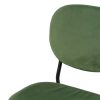 Silla diseño vintage tapizado color verde oscuro con patas de hierro color negro5