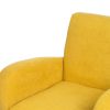 Sillón con reposabrazos diseño vintage tapizado terciopelo color amarillo patas de madera de abedul5