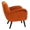 Sillón con reposabrazos diseño vintage tapizado terciopelo color naranja patas de madera de abedul3