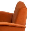 Sillón con reposabrazos diseño vintage tapizado terciopelo color naranja patas de madera de abedul5