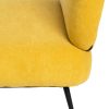 Sillón de diseño moderno nórdico tapizado terciopelo amarillo patas de hierro color negro5