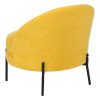 Sillón de diseño moderno tapizado terciopelo amarillo patas hierro color negro4