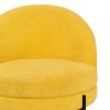 Sillón de diseño moderno tapizado terciopelo amarillo patas hierro color negro5