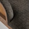 Sillón diseño clásico colonial madera de mango tapizado tela color gris6