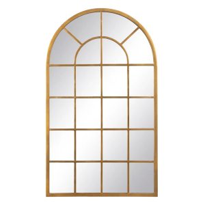 Espejo decorativo diseño vintage ventana hierro color dorado