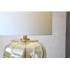 Lámpara de sobremesa de diseño moderno vidrio ámbar metal oro envejecido pantalla cilíndrica lino blanco3