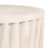 Mesa de centro diseño vintage tallas madera de suar blanco rozado 4