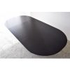 Mesa de comedor diseño moderno base facetada chapa de madera fresno natural color negro acabado mate4