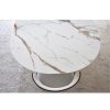 Mesa de comedor diseño moderno ovalada fresno acabado natural piedra sinterizada acabado mármol blanco, gris y ocre4