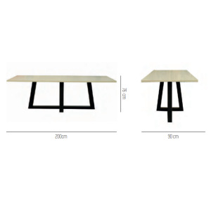 Mesa de comedor gran tamaño diseño moderno VEGA 200 madera blanco y negro