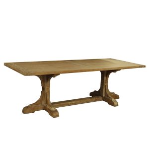 Mesa de comedor gran tamaño diseño rústico clásico madera roble natural patas talladas